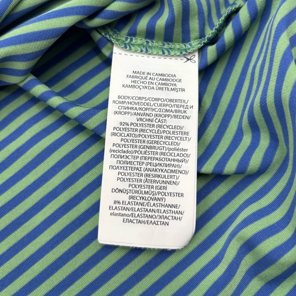 RLX Ralph‎ Lauren Men's XL Polyester Blue Green Striped Short Sleeve Polo - Picture 3 of 6
